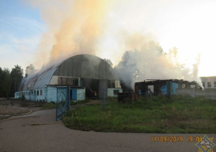 В Полоцком районе произошел пожар на частном предприятии