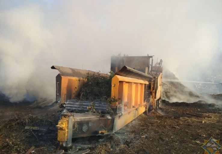 В Минском районе произошел пожар на предприятии по переработке отходов