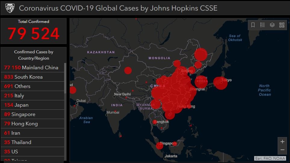 Карта распространения коронавируса 2020 онлайн в реальном времени