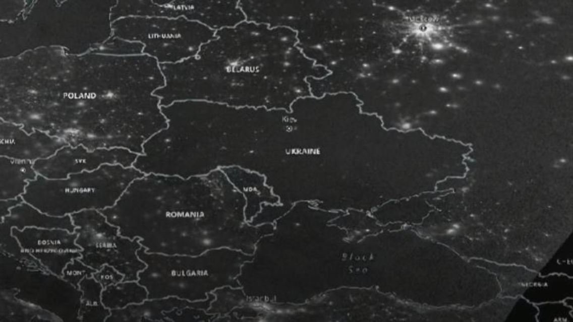 NASA опубликовало космический снимок погрузившейся во тьму территории Украины