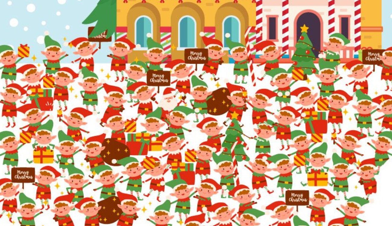 Тест на внимательность: найдите Санта-Клауса за 15 секунду