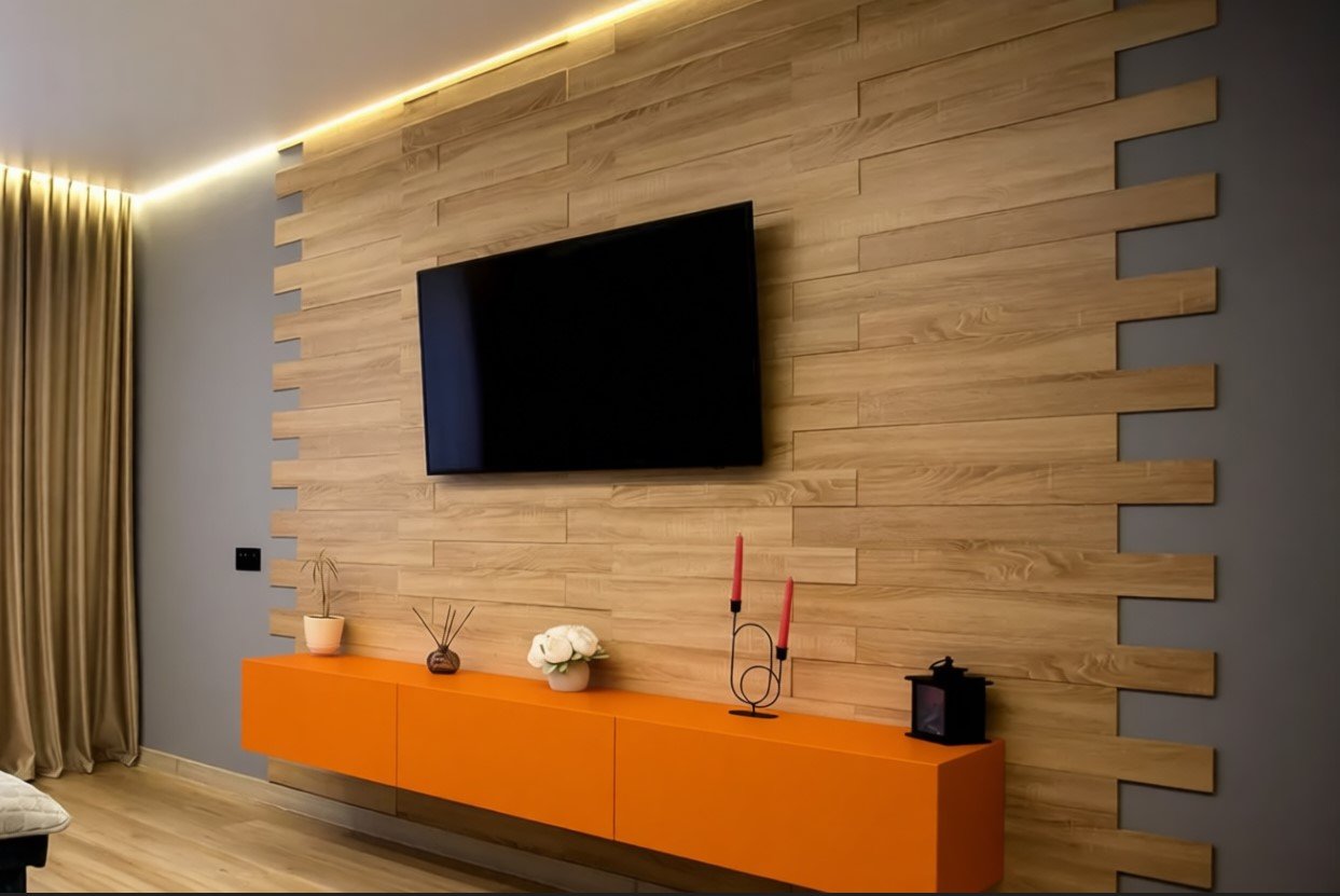 Ламинат будет красиво лежать на стене: уникальный интерьер без специалиста