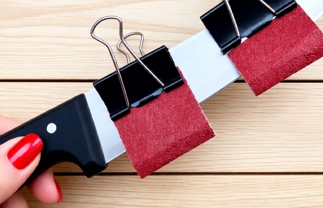 Как заточить нож до бритвенной остроты с помощью канцелярских зажимов: быстрый домашний способ без затрат