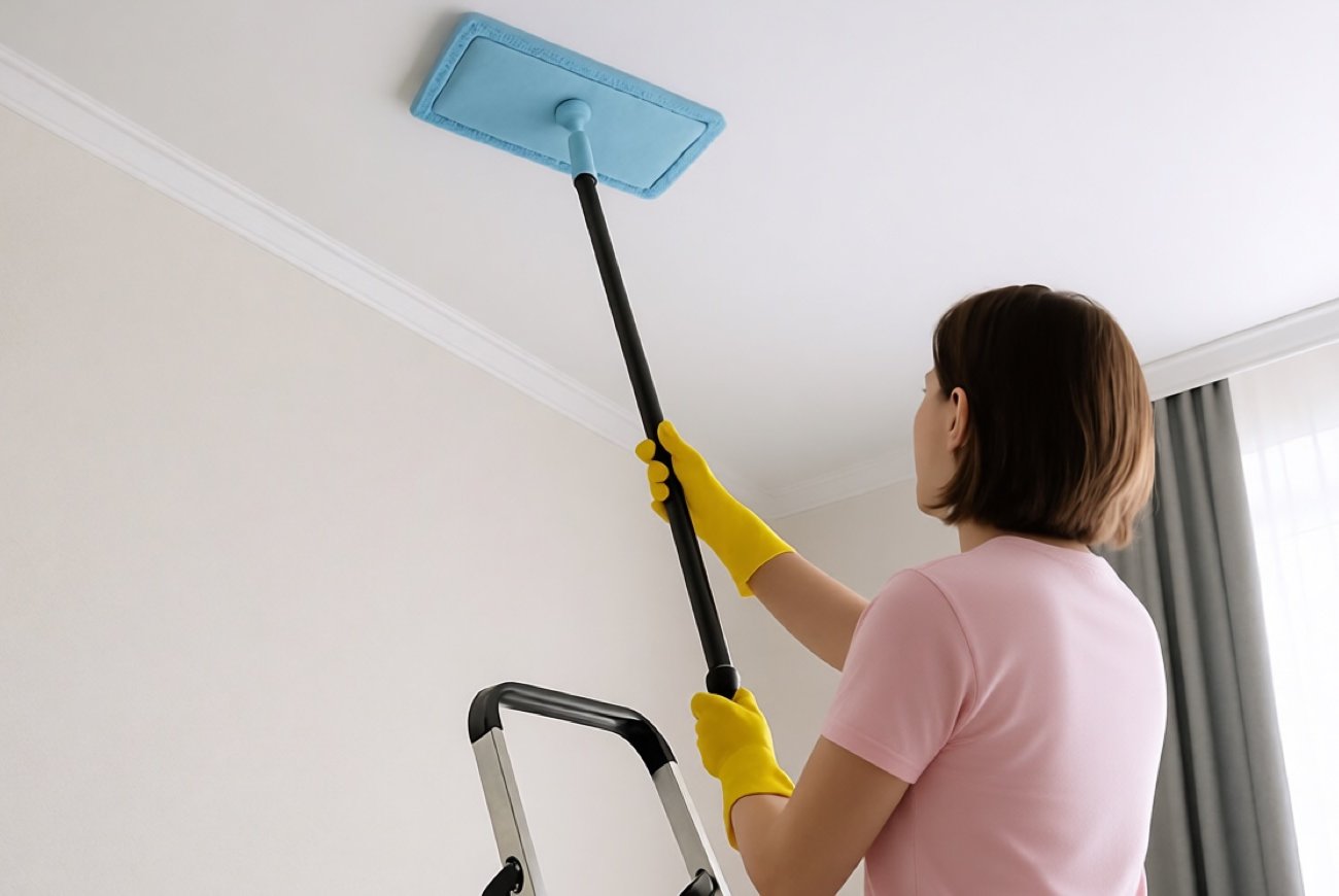 Чем помыть натяжной потолок, чтобы не было разводов: проверенный способ опытных хозяек