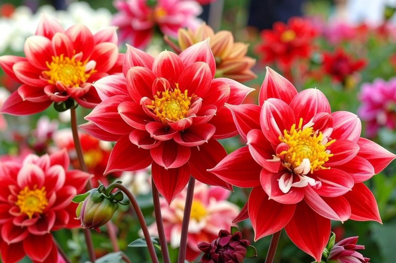 Красоте вашей клумбы позавидуют соседи: посадите махровый сорт красно-белой аквилегии высотой 30 см