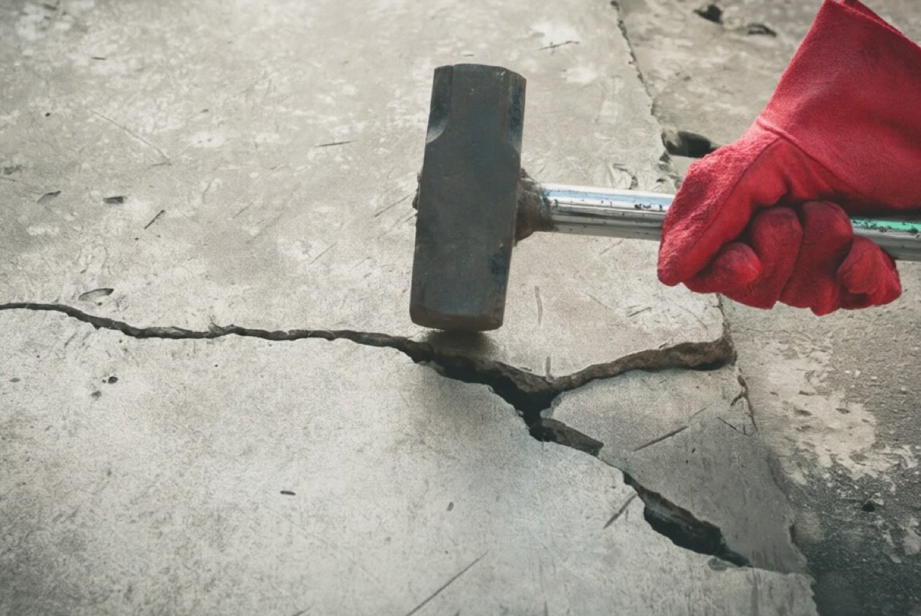 Как разрушить бетон с минимальными усилиями: простой приём без работы кувалдой