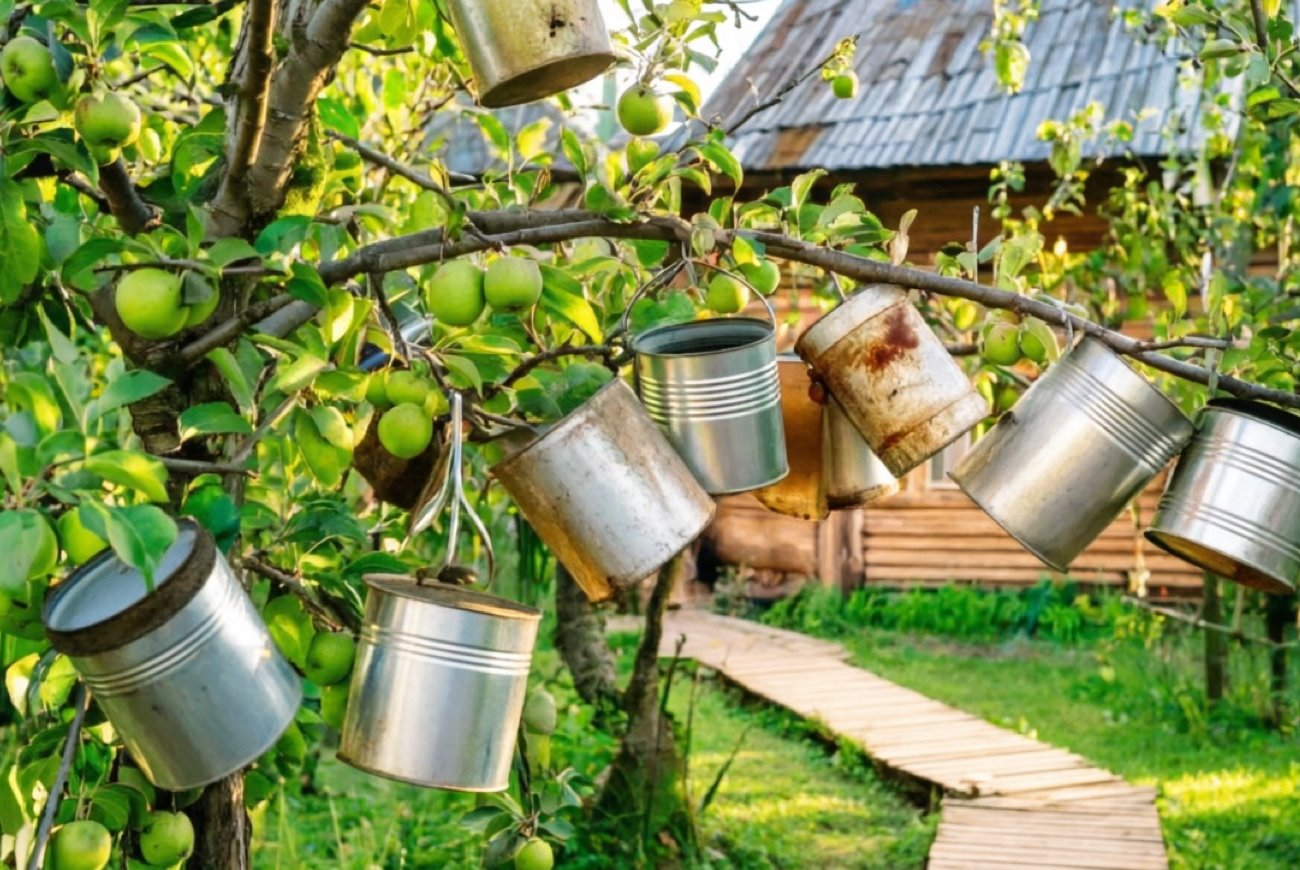 Почему опытные дачники развешивают жестяные банки по всему саду: простая хитрость опытных дачников