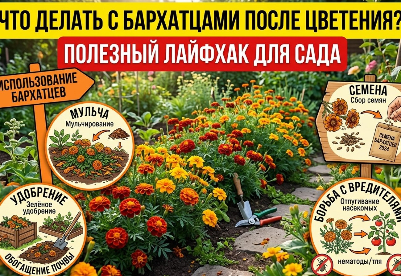 Что делать с бархатцами после цветения: полезный лайфхак для сада