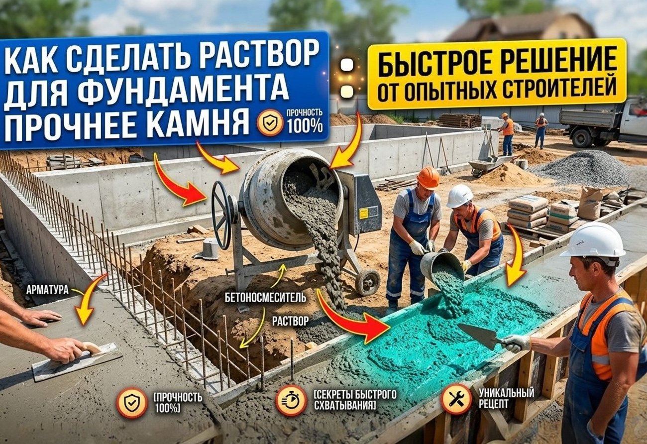 Как сделать раствор для фундамента прочнее камня: быстрое решение от опытных строителей