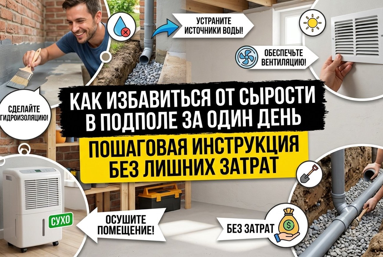 Как избавиться от сырости в подполе за один день: пошаговая инструкция без лишних затрат
