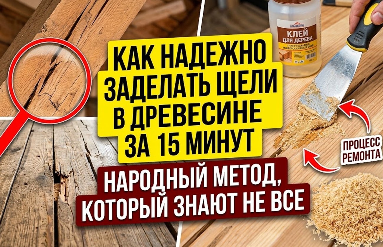 Как надежно заделать щели в древесине за 15 минут: народный метод, который знают не все