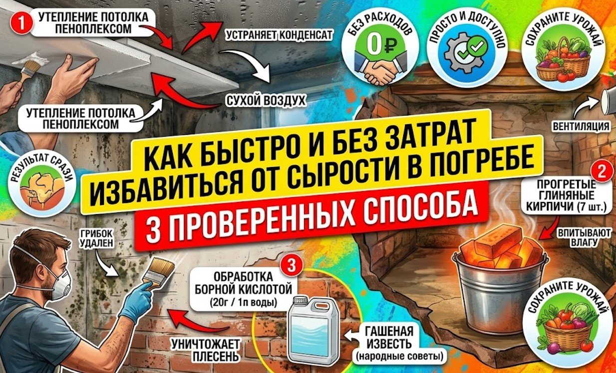Как быстро и без особых затрат избавиться от сырости в погребе: 3 проверенных способа
