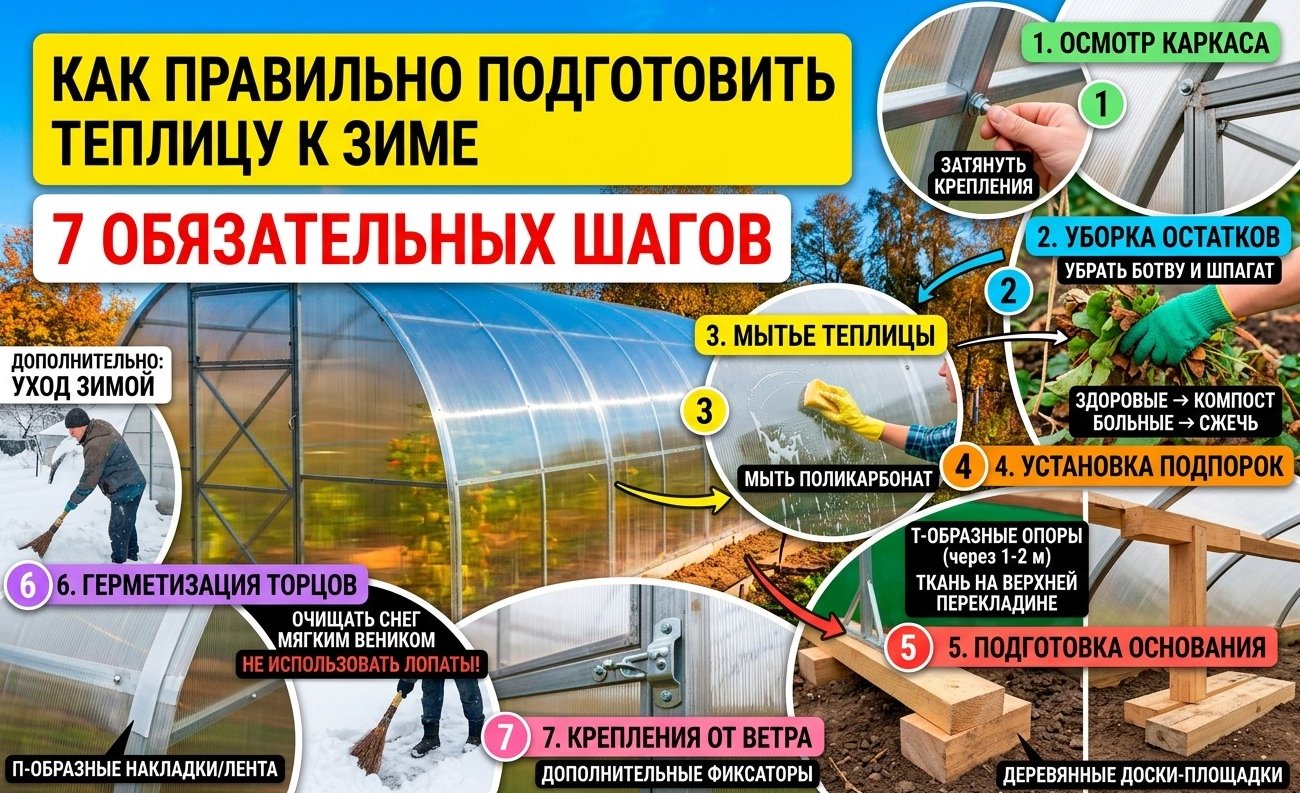 Как правильно подготовить теплицу к зиме: 7 обязательных шагов