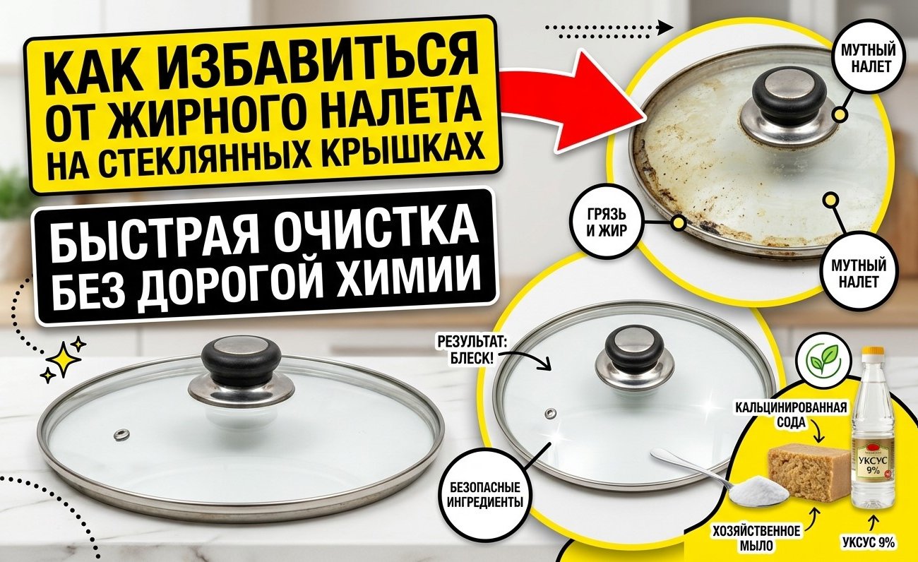 Как избавиться от жирного налета на стеклянных крышках: быстрая очистка без дорогой химии