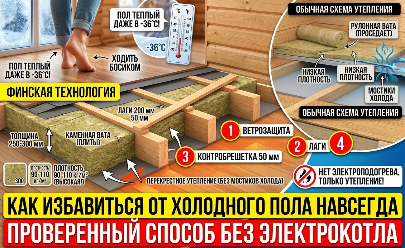 Как избавиться от холодного пола навсегда: проверенный способ без электрокотла