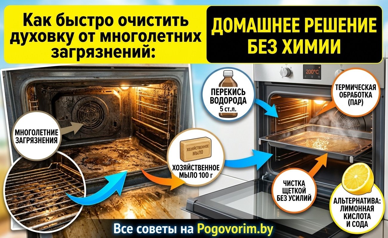 Как быстро очистить духовку от многолетних загрязнений: домашнее решение без химии