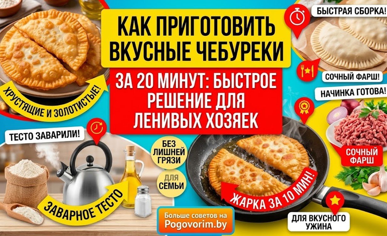 Как приготовить вкусные чебуреки за 20 минут: быстрое решение для ленивых хозяек