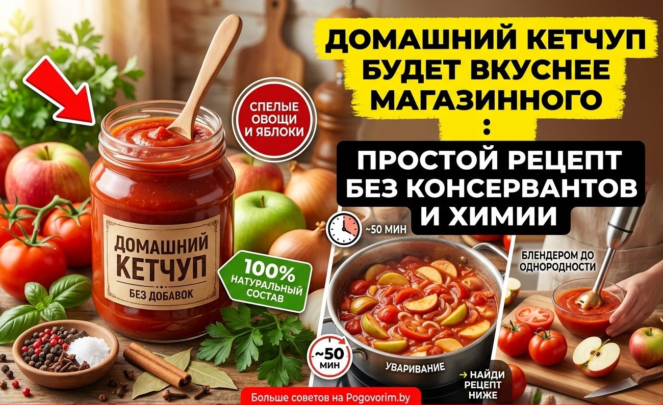 Домашний кетчуп будет вкуснее магазинного: простой рецепт без консервантов и химии
