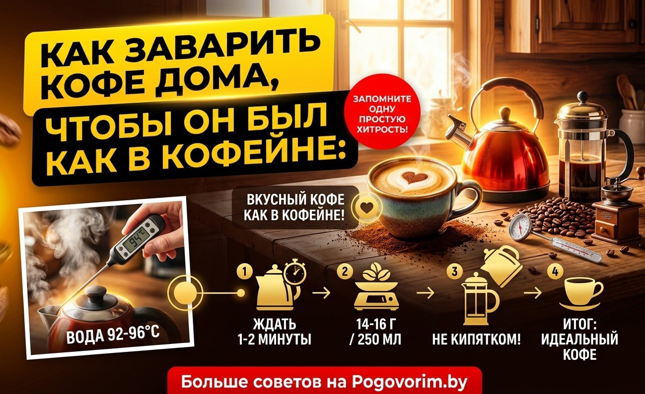 Как заварить кофе дома, чтобы он был как в кофейне: запомните одну простую хитрость
