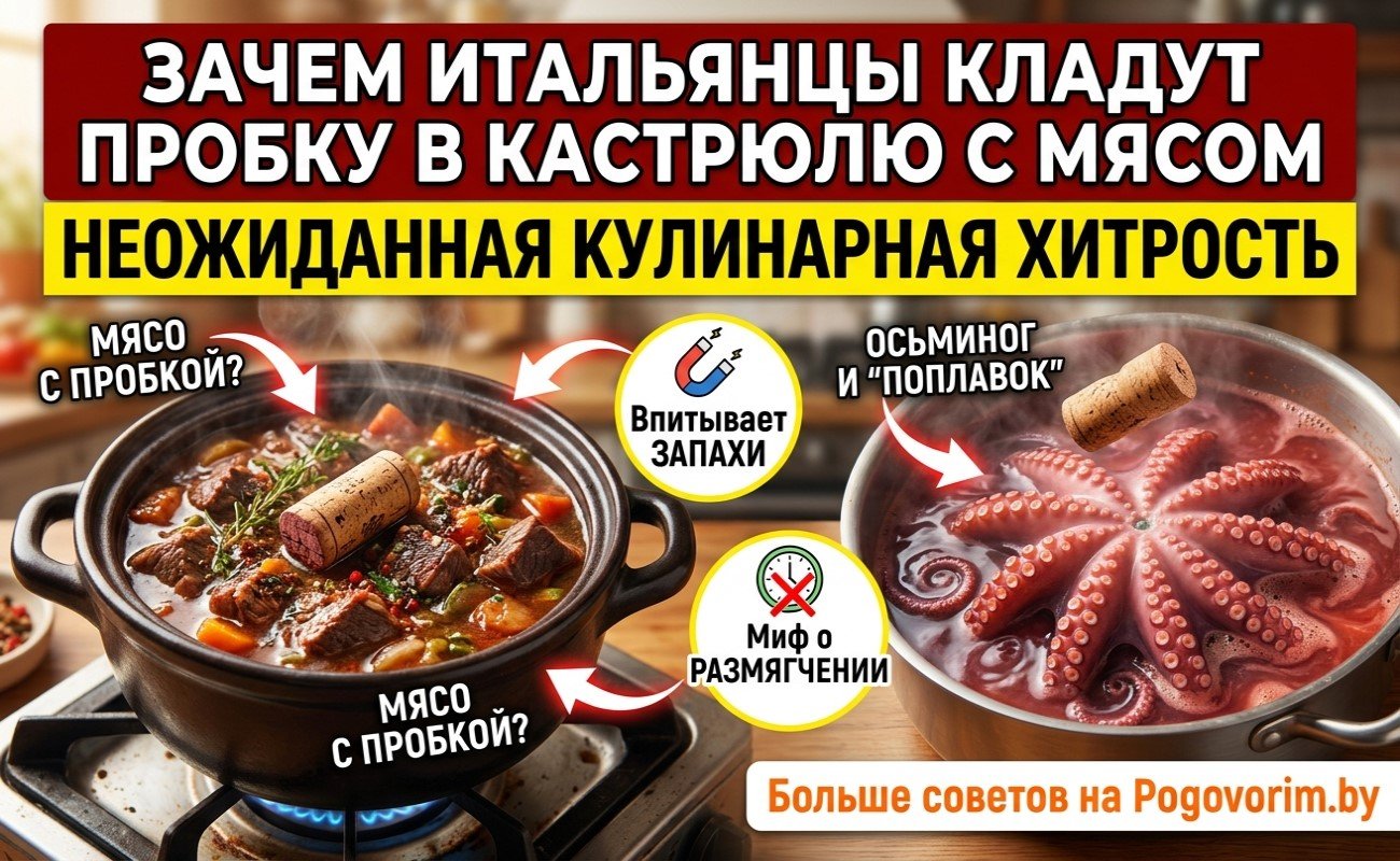 Зачем итальянцы кладут пробку в кастрюлю с мясом: неожиданная кулинарная хитрость