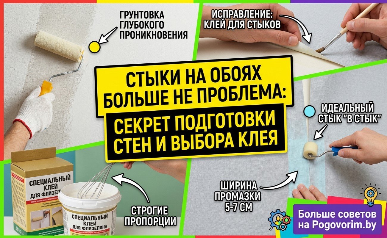 Стыки на обоях больше не проблема: секрет подготовки стен и выбора клея