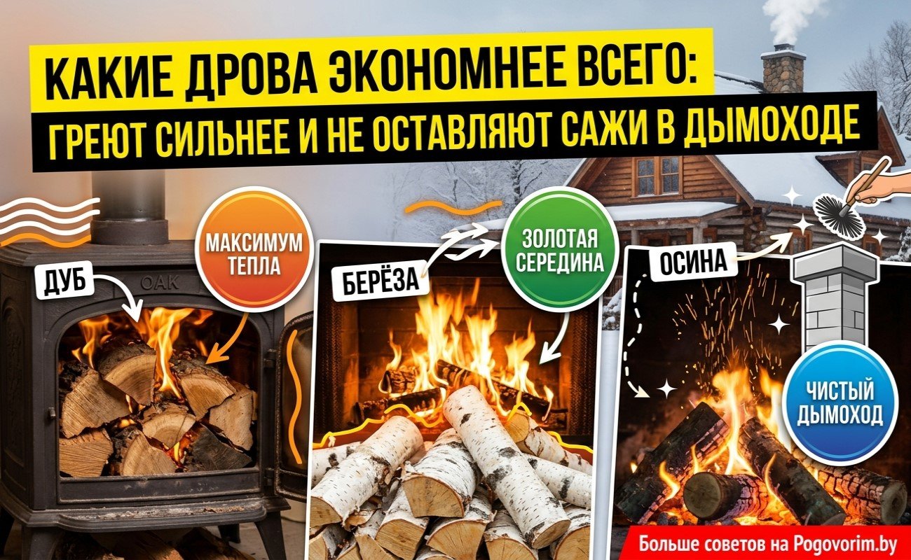 Какие дрова экономнее всего: греют сильнее и не оставляют сажи в дымоходе