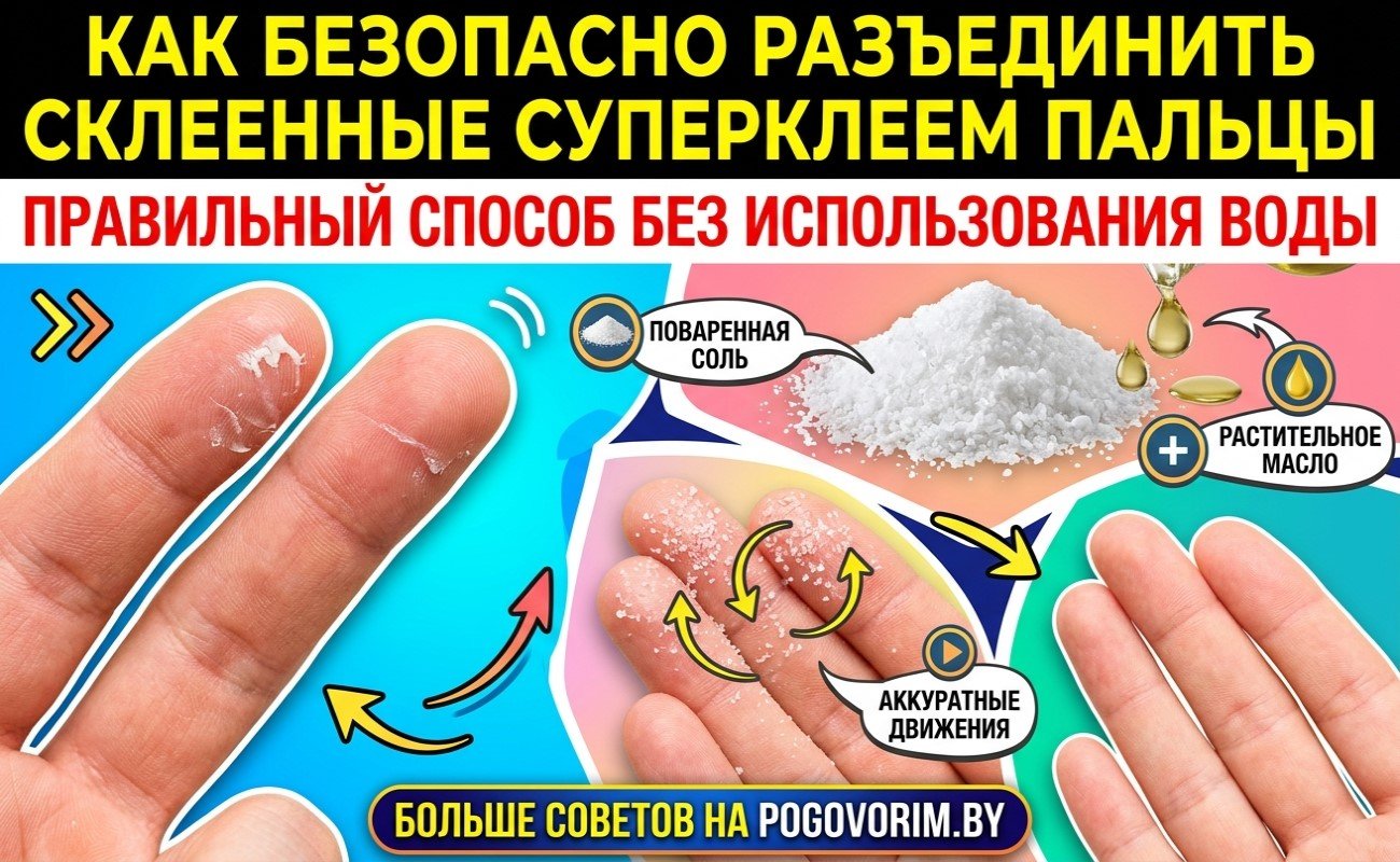 Как безопасно разъединить склеенные суперклеем пальцы: правильный способ без использования воды