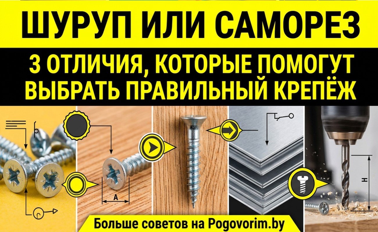 Шуруп или саморез: 3 отличия, которые помогут выбрать правильный крепёж