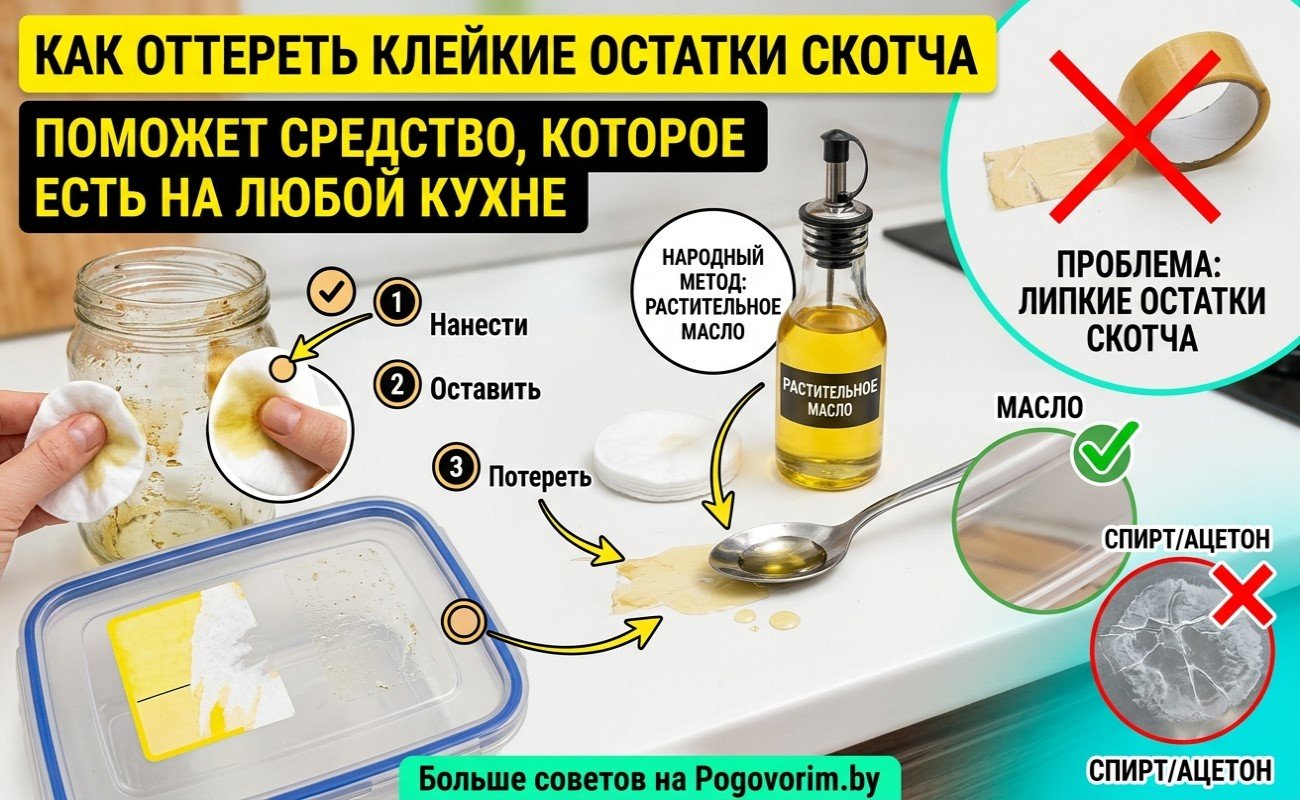 Как оттереть клейкие остатки скотча: поможет средство, которое есть на любой кухне