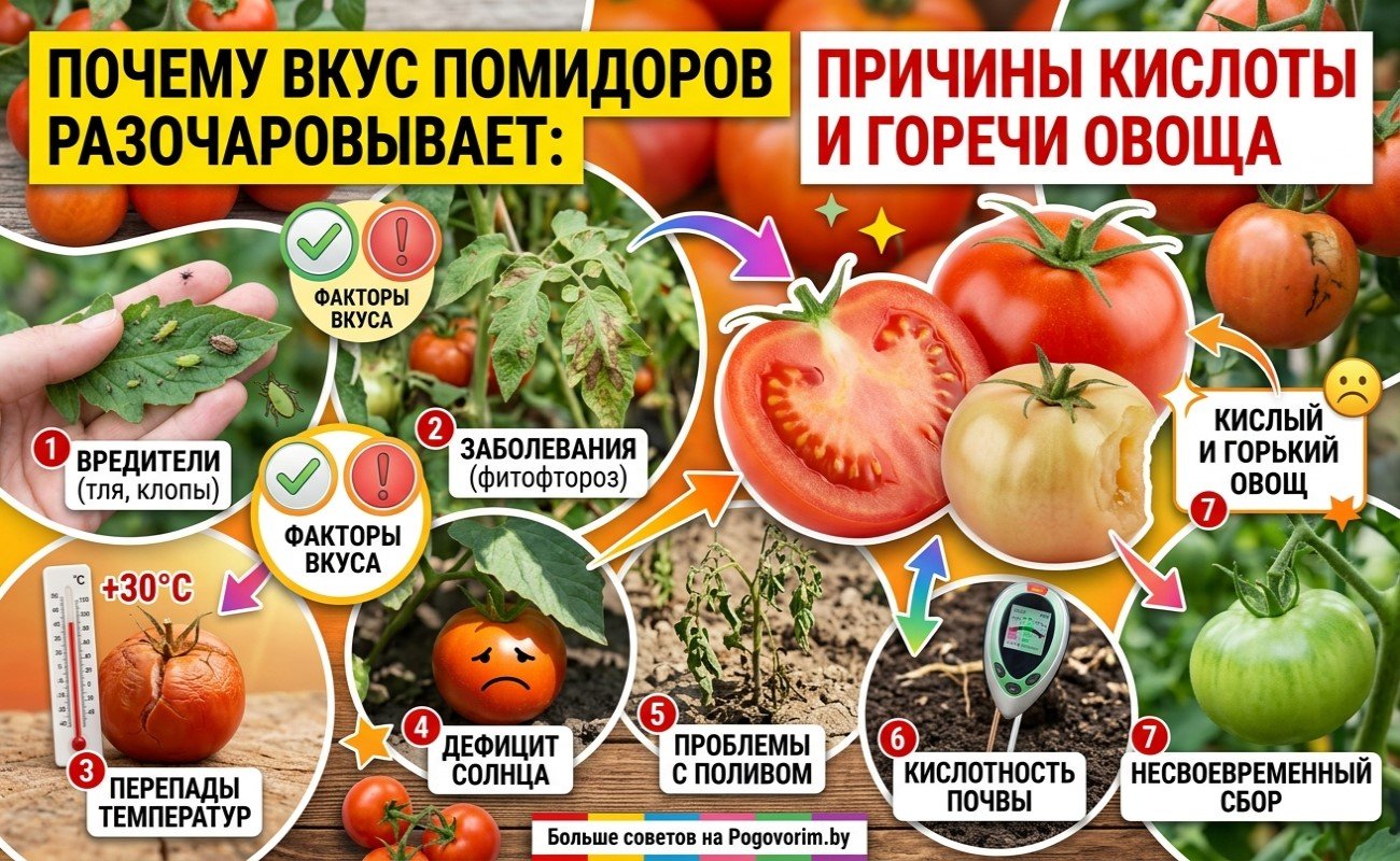 Почему вкус помидоров разочаровывает: причины кислоты и горечи овоща