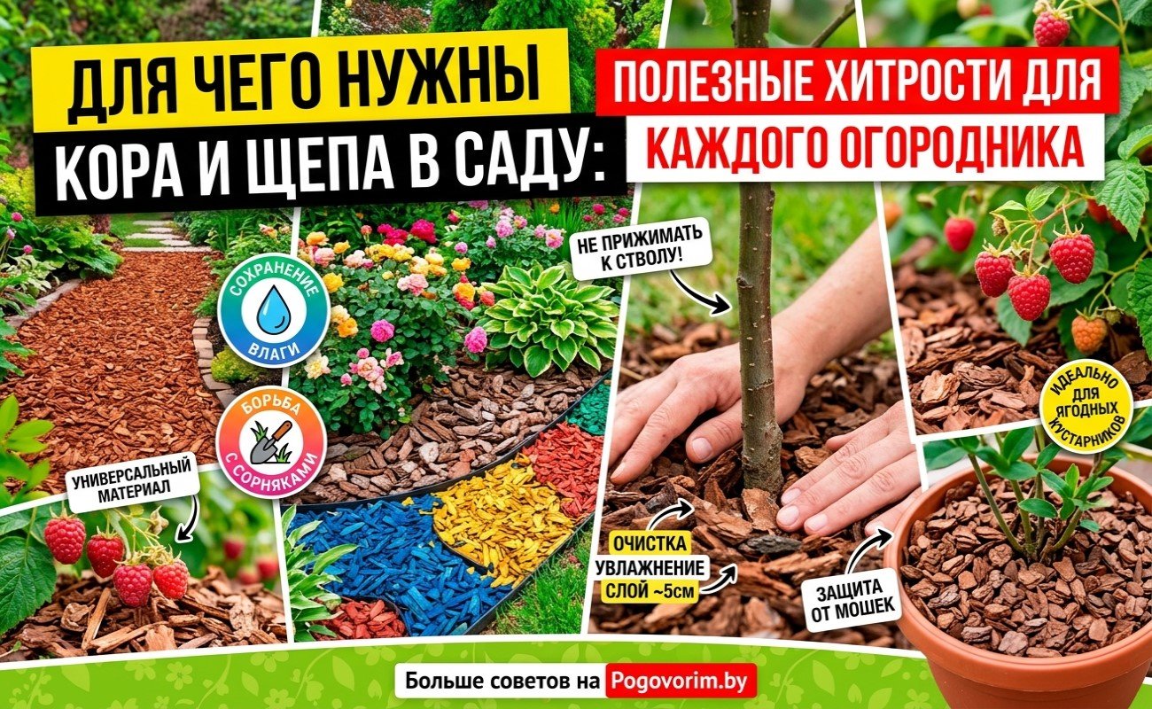 Для чего нужны кора и щепа в саду: полезные хитрости для каждого огородника