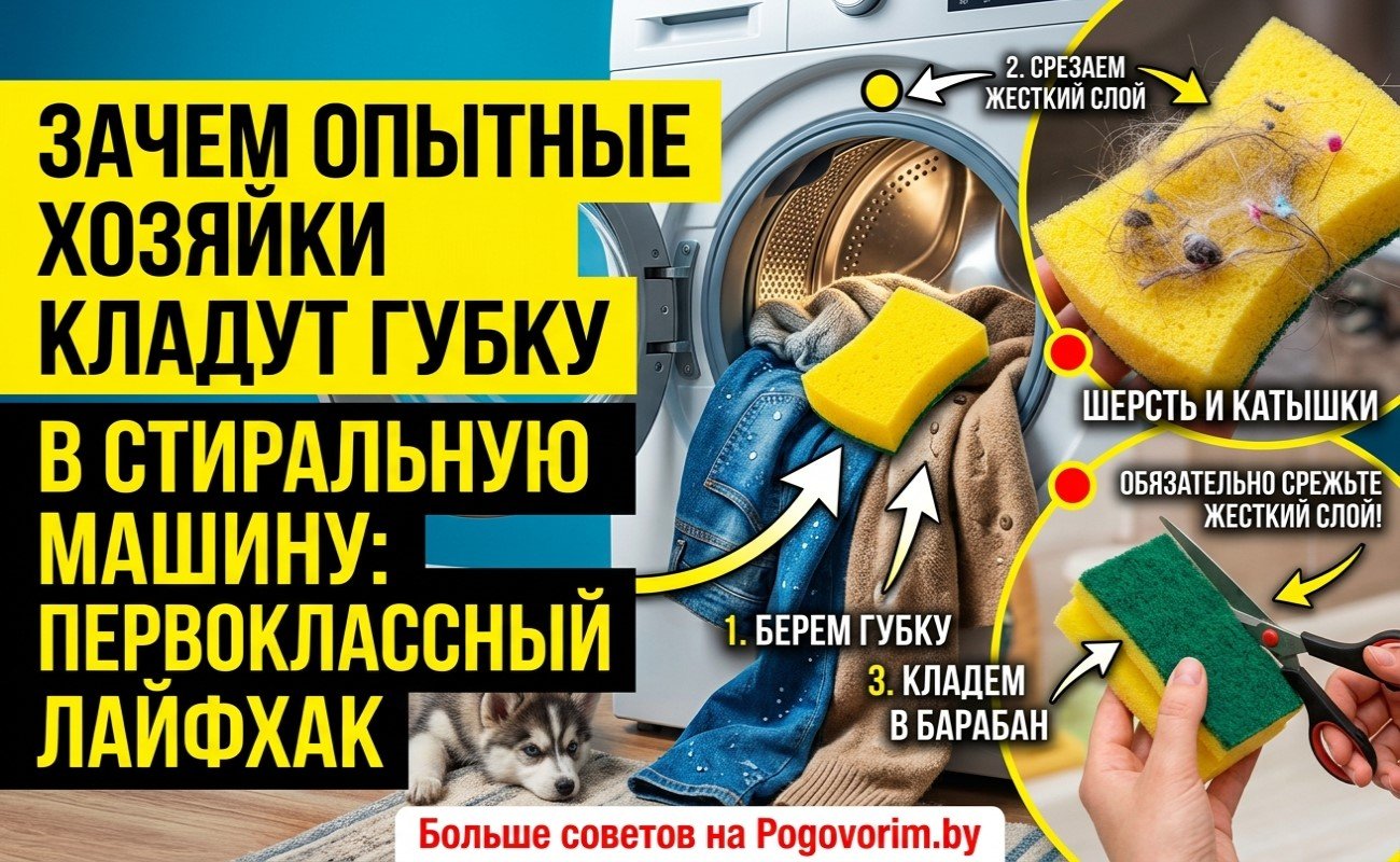 Зачем опытные хозяйки кладут губку в стиральную машину: первоклассный лайфхак
