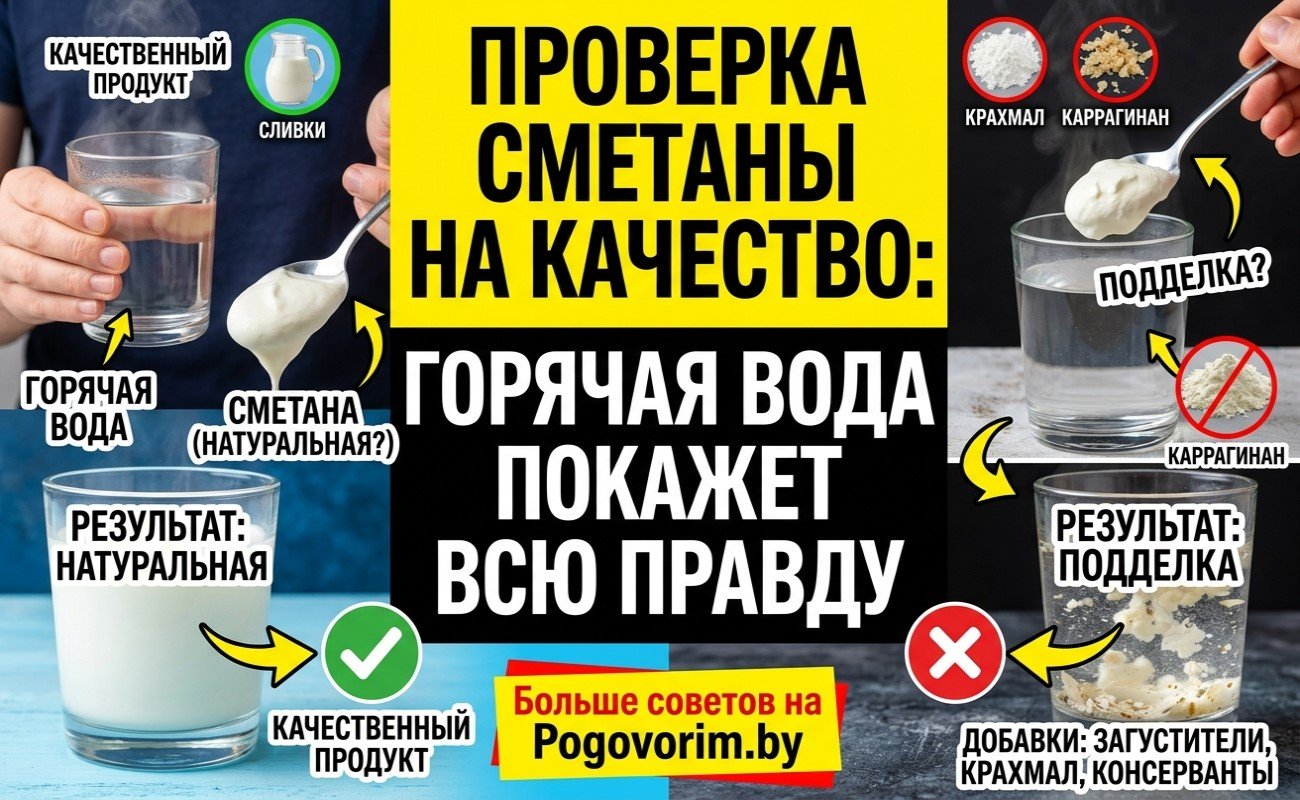 Проверка сметаны на качество: горячая вода покажет всю правду