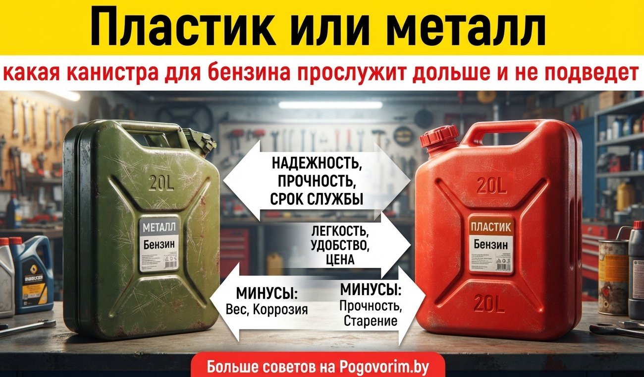Пластик или металл: какая канистра для бензина прослужит дольше и не подведет
