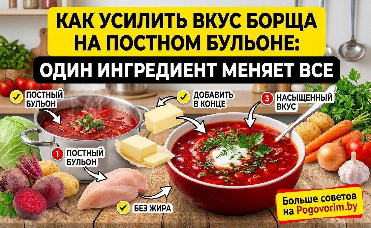 Как усилить вкус борща на постном бульоне: один ингредиент меняет все