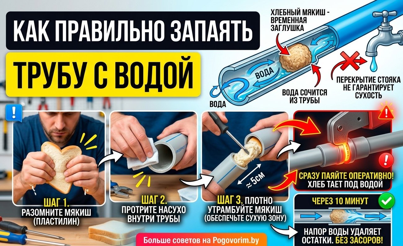 Как правильно запаять трубу с водой: быстрое решение проблемы без перекрытия стояка