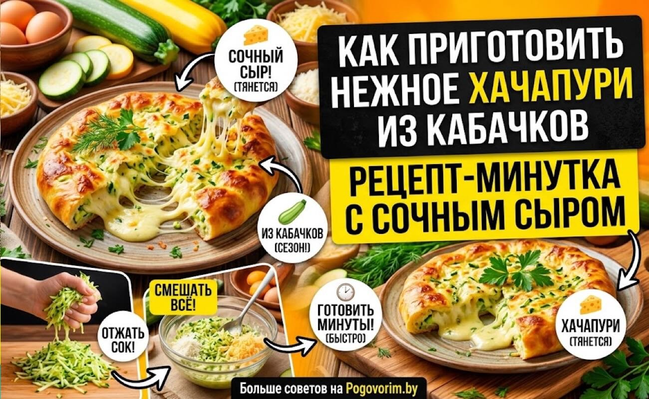 Как приготовить нежное хачапури из кабачков: рецепт-минутка с сочным сыром