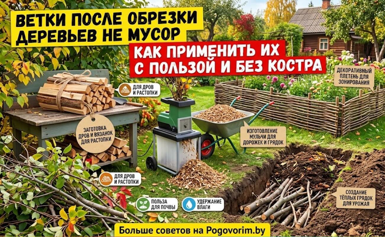 Ветки после обрезки деревьев не мусор: как применить их с пользой и без костра
