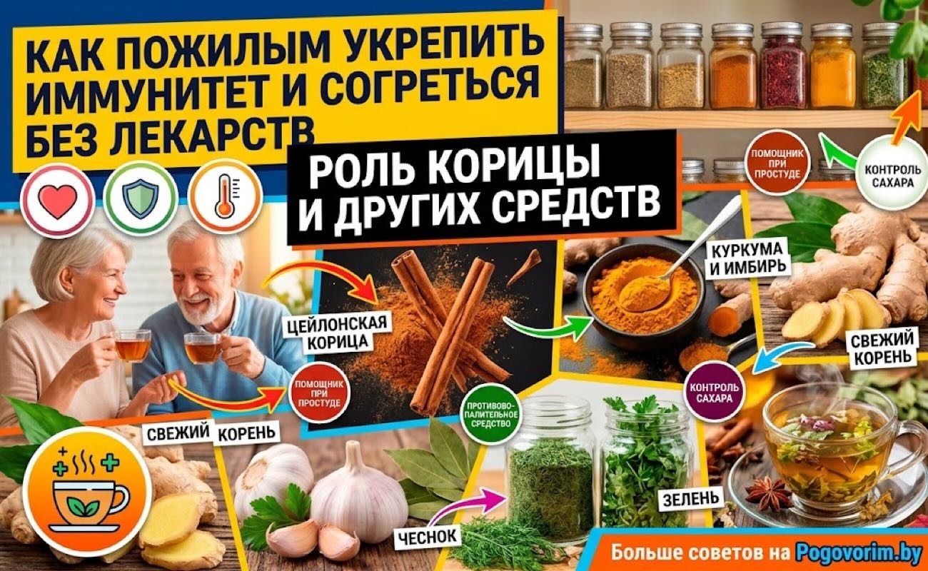 Как пожилым укрепить иммунитет и согреться без лекарств: роль корицы и других средств