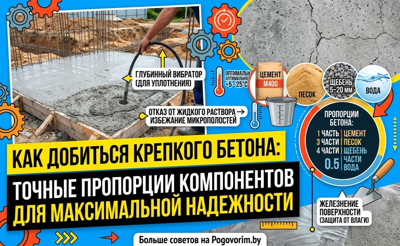 Как добиться крепкого бетона: точные пропорции компонентов для максимальной надежности