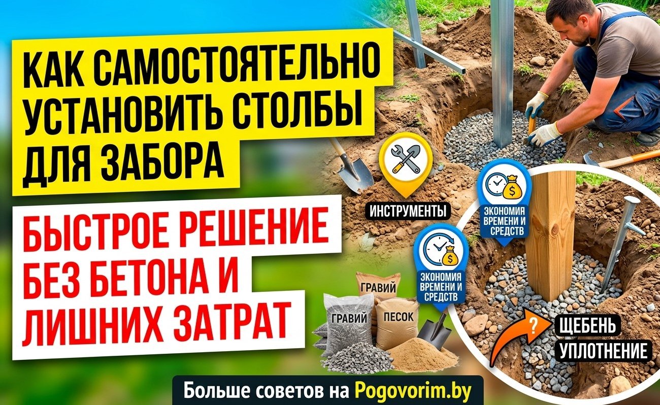 Как самостоятельно установить столбы для забора: быстрое решение без бетона и лишних затрат