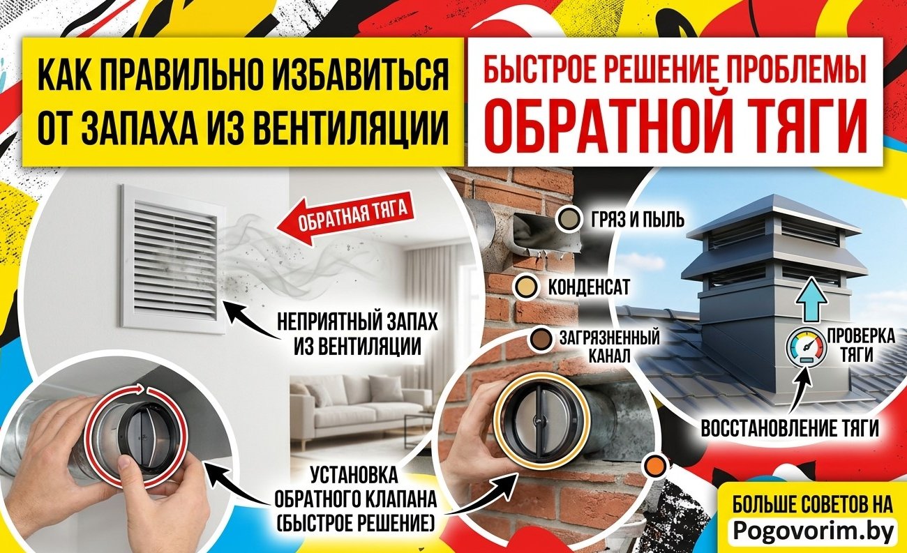 Как правильно избавиться от запаха из вентиляции: быстрое решение проблемы обратной тяги