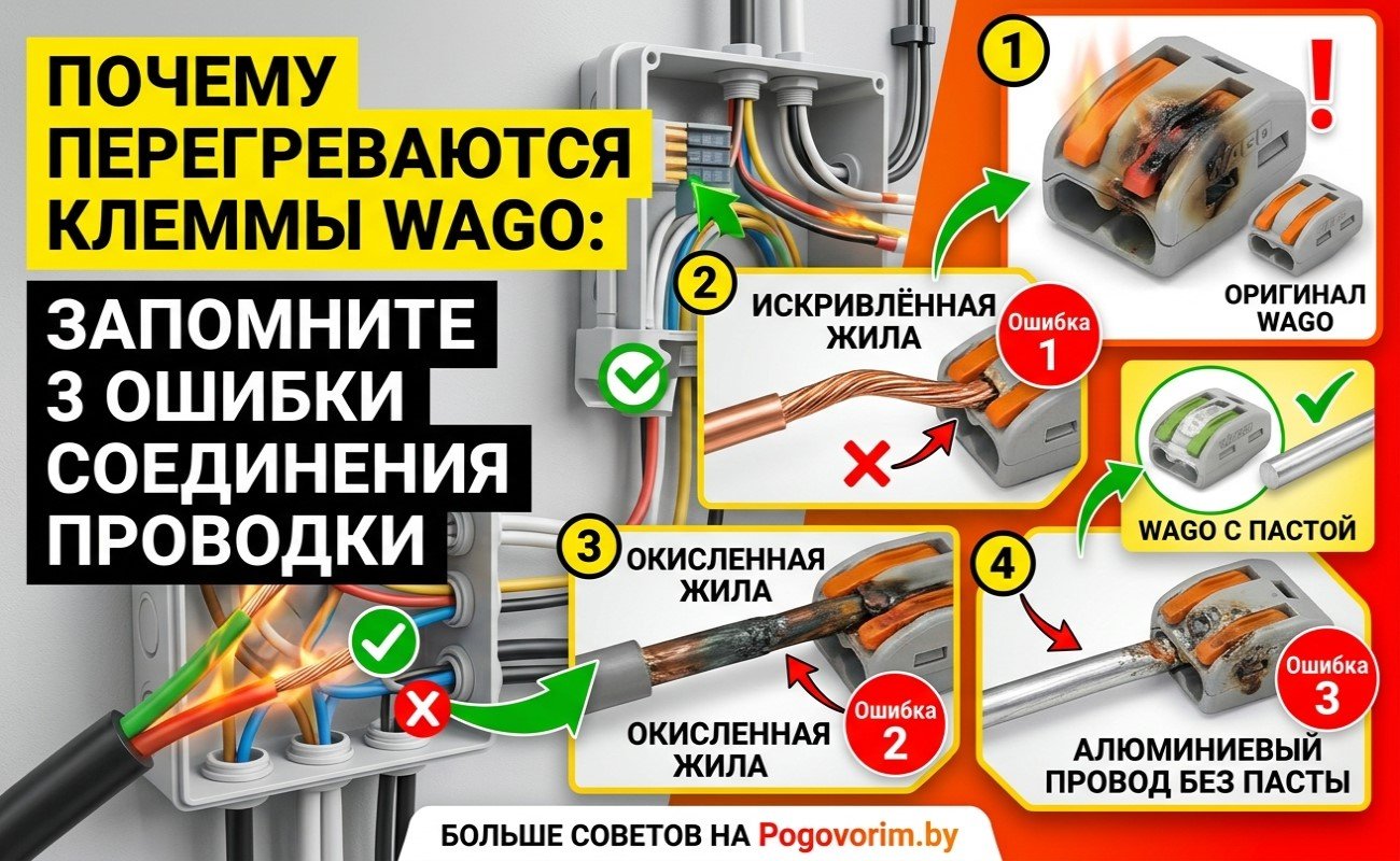 Почему перегреваются клеммы WAGO: запомните 3 ошибки соединения проводки