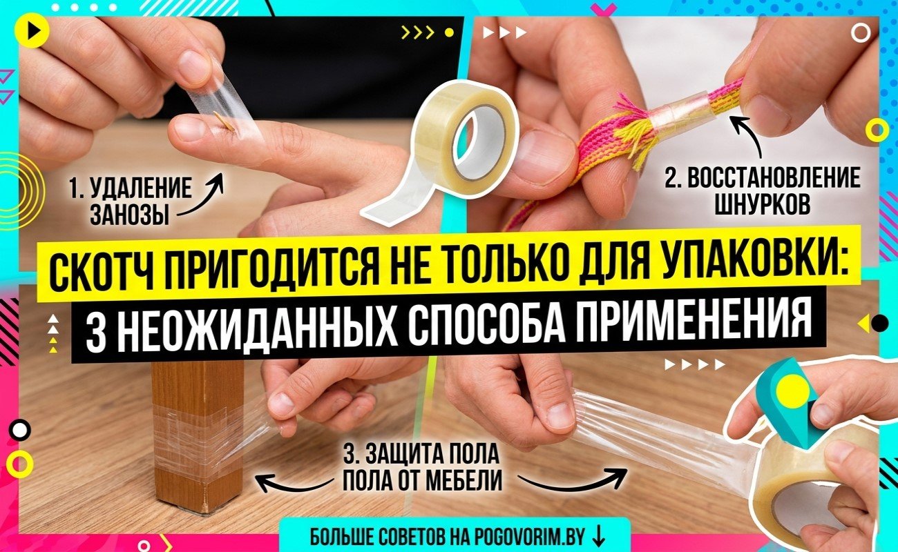 Скотч пригодится не только для упаковки: 3 неожиданных способа применения