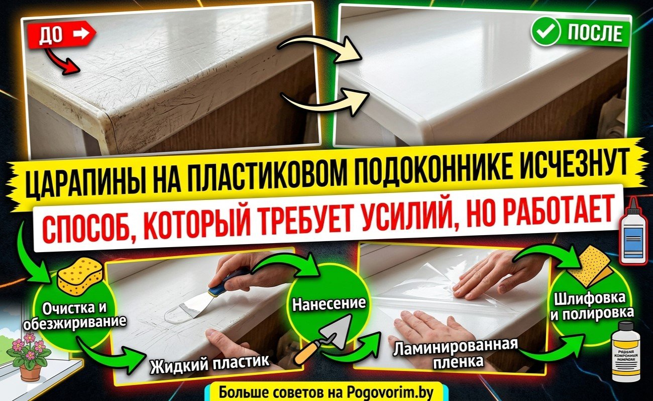 Царапины на пластиковом подоконнике исчезнут: способ, который требует усилий, но работает
