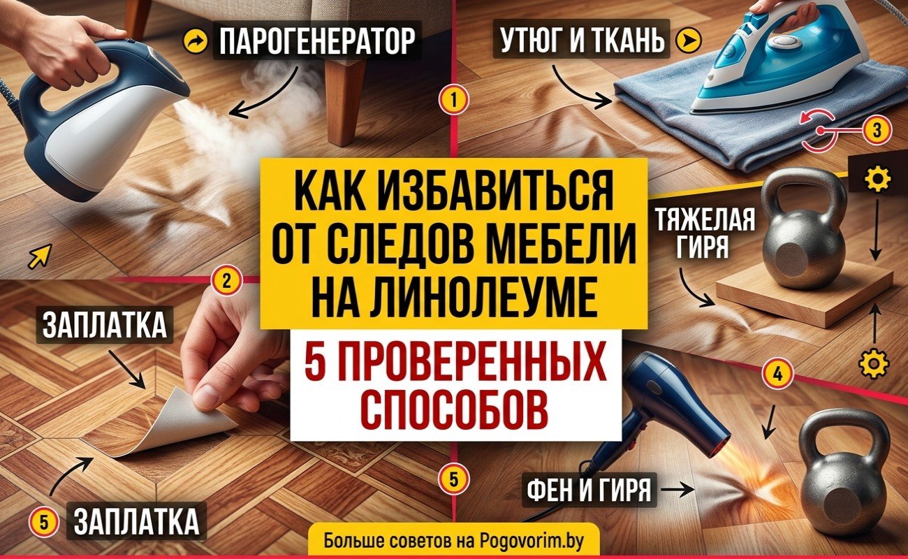 Как избавиться от следов мебели на линолеуме: 5 проверенных способов