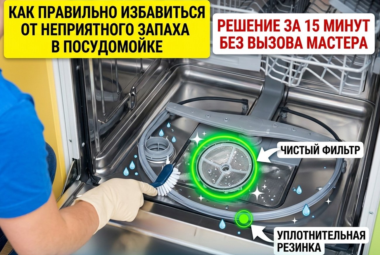 Как быстро избавиться от неприятного запаха в посудомойке: решение за 15 минут без вызова мастера