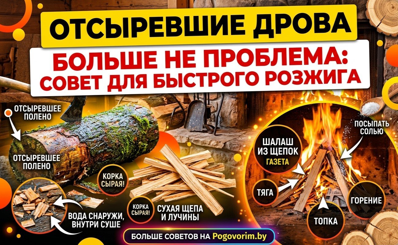 Отсыревшие дрова больше не проблема: совет для быстрого розжига