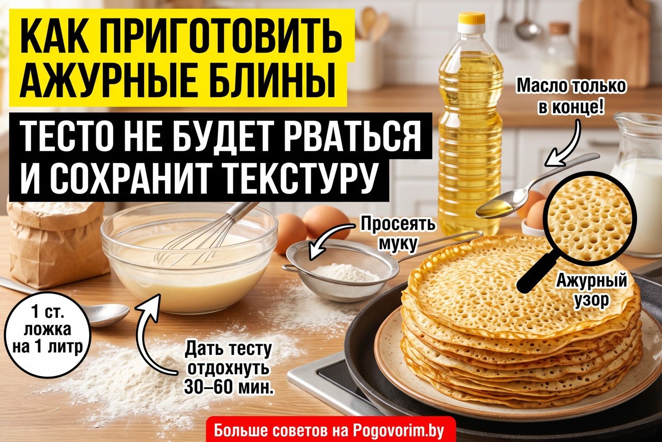 Как приготовить ажурные блины: тесто не будет рваться и останется красивым