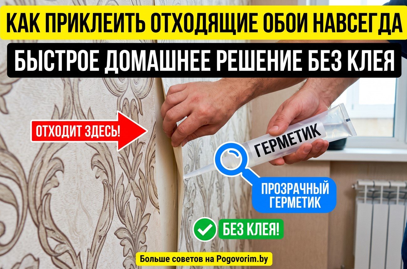 Как приклеить отходящие обои навсегда: быстрое домашнее решение без клея